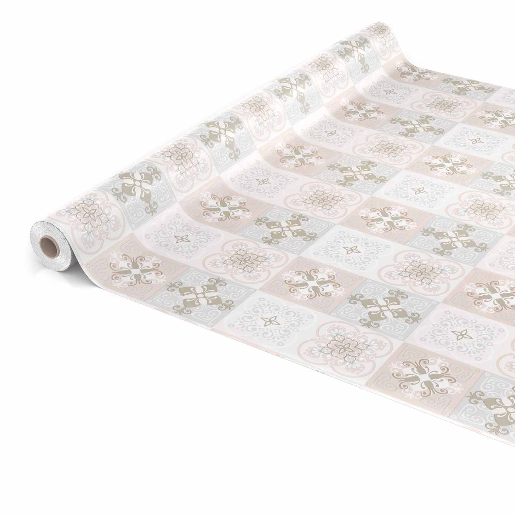 ANRO Wachstuch Fliesen Beige Rolle 20 m Schnittkante 140 cm breit abwaschbar