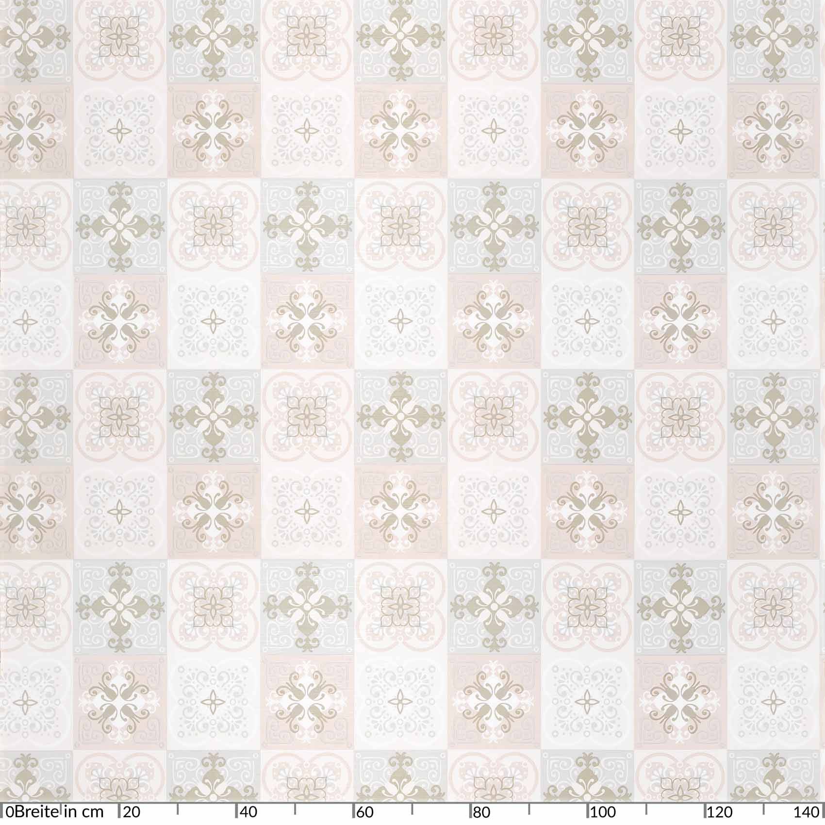 ANRO Tischdecke Fliesen Beige 500 x 140 cm eckig Schnittkante Wachstuch abwaschbar