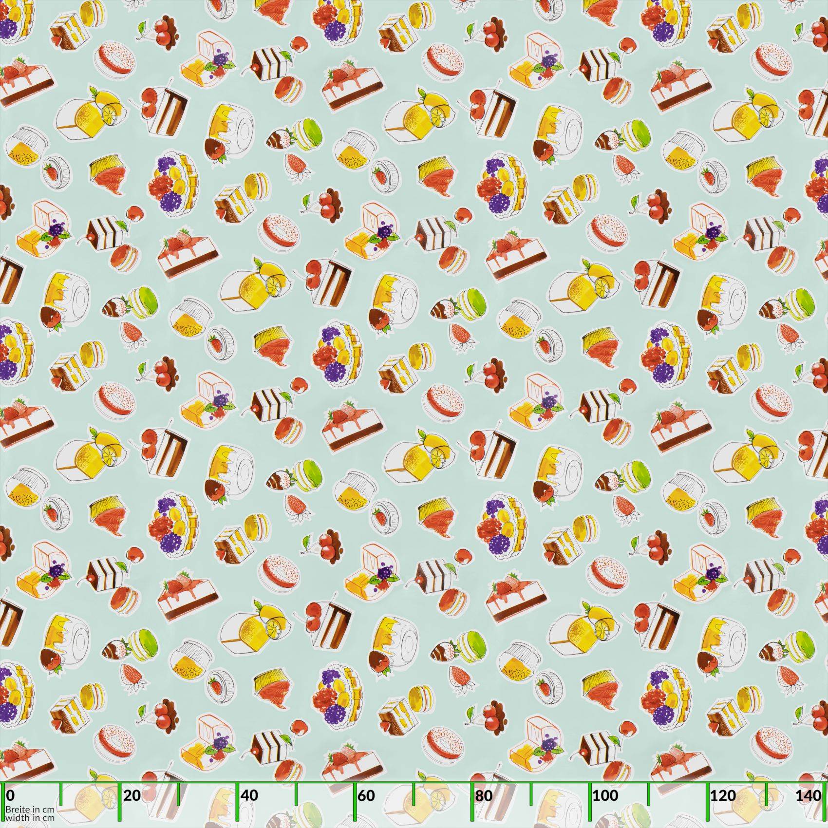 ANRO Tischdecke Nachtisch Mint 160 x 120 cm eckig Schnittkante Wachstuch abwaschbar