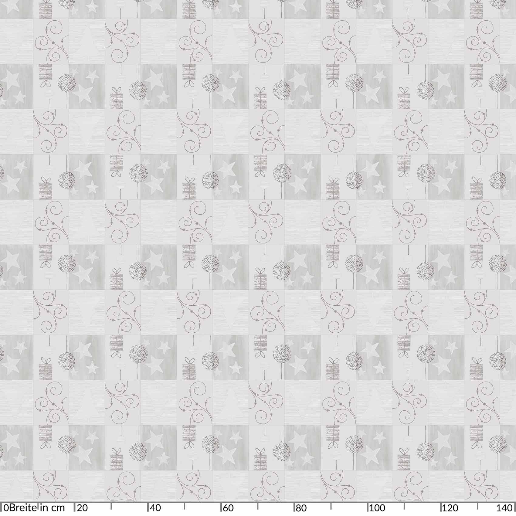 ANRO Tischdecke Karree Silber 280 x 140 cm eckig mit Paspelband Wachstuch Weihnachtskarree
