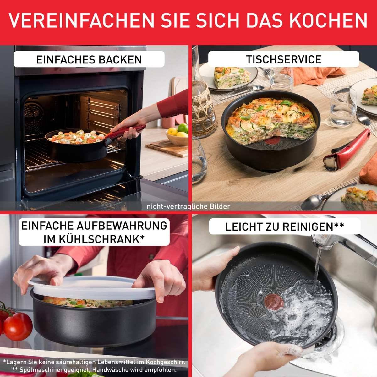 Tefal Ingenio Easy On 4-tlg. Pfannenset abnehmbarer Griff 22/ 24/26 cm L15992