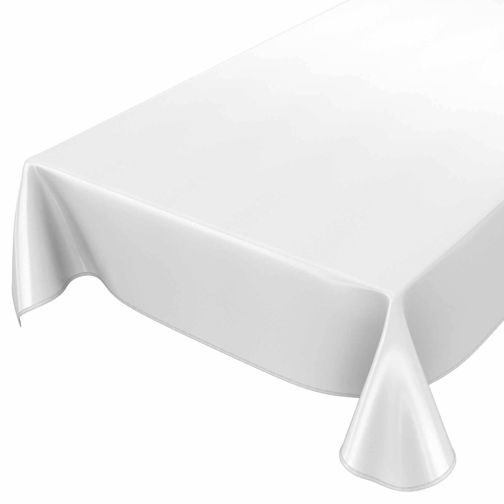ANRO Tischdecke Uni Weiß 100 x 140 cm eckig Schnittkante Wachstuch Einfarbig abwaschbar