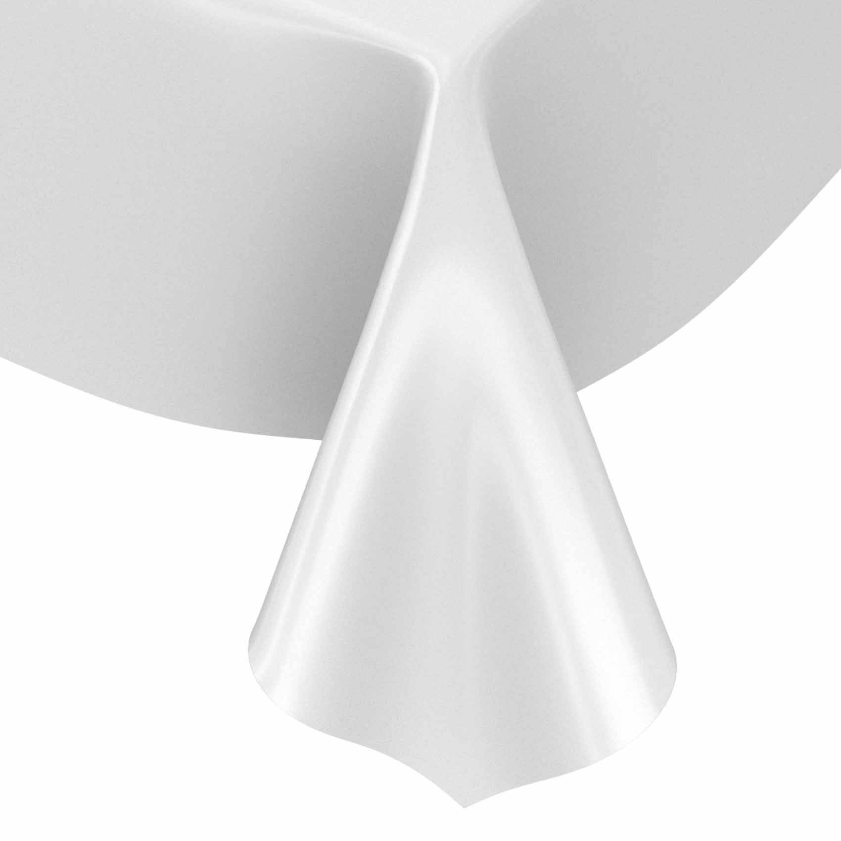ANRO Tischdecke Uni Weiß 100 x 140 cm eckig Schnittkante Wachstuch Einfarbig abwaschbar