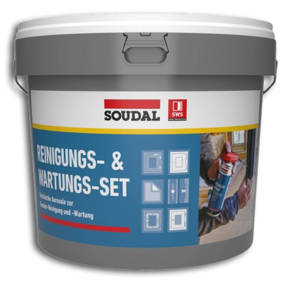 Reinigungs- Wartungs-SetDas Soudal Reinigungs- und Wartungsset ist gefüllt mit insgesamt acht verschiedenen technischen Sprays-1 x 167589 BESCHLAGSP