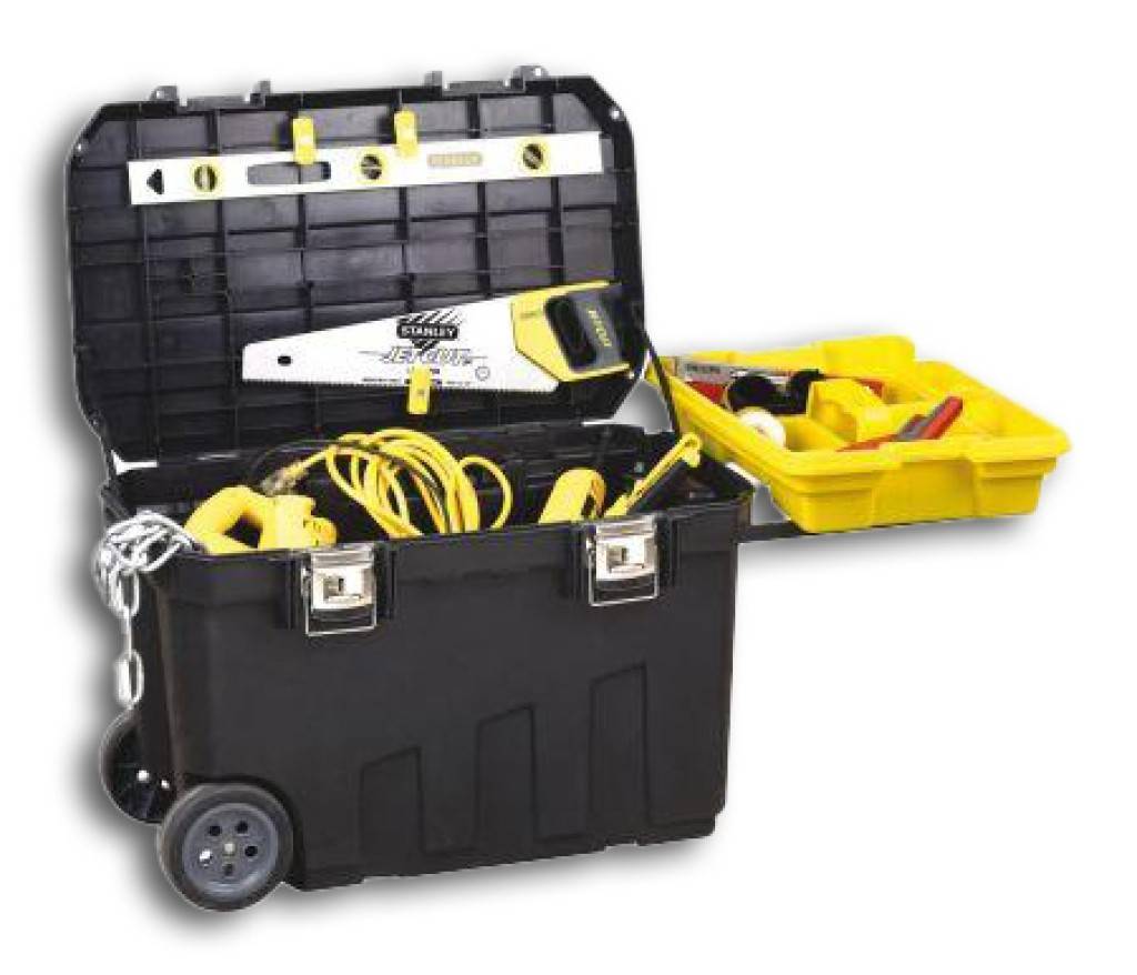 Werkzeugbox Mobil Nr. 1-92-978KunststoffHerausnehmbare Ablage2 Aussparrungen im Deckel zum Einlegen und Bearbeiten von WerkstückenHandgriff