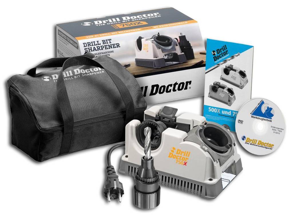Bohrerschleifmaschine Drill Doctor 750XDieses Schleifgerät ermöglicht den schnellen, präzisen und scharfen Spiralbohrer-Schliff. Es eignet sich fü