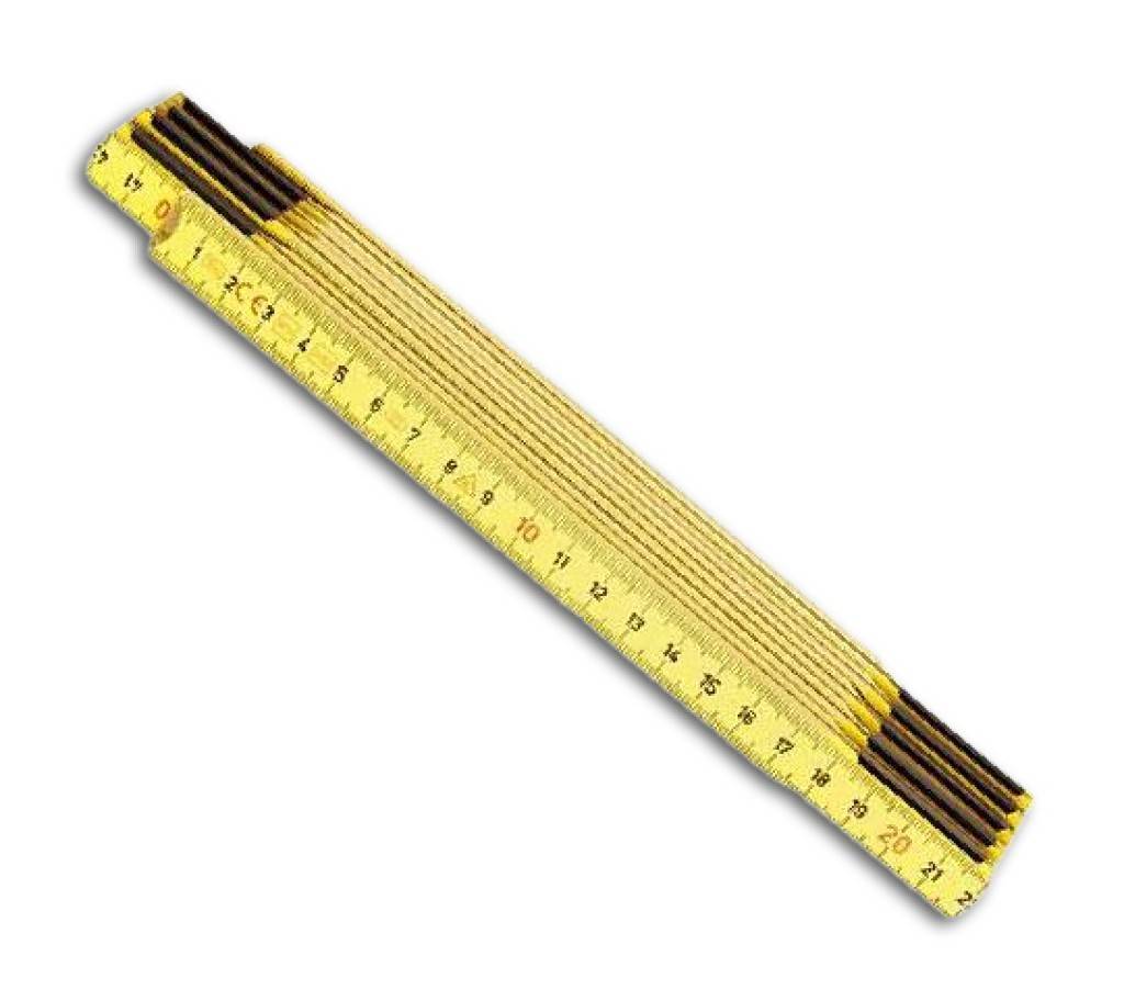 Holz-GliedermaßstabProduktbeschreibungHolz-Gliedermaßstab aus Buchenholz mit 3,0 mm starken Gliedern und verdeckter, geölter Gliederverbindung, gel