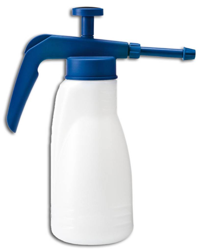 Industriezerstäuber SPRAYFIxx solventAusführung Behälter aus Kunststoff mit Skala und Düse mit Viton-Dichtung. Manueller Druckaufbau mit kombinier