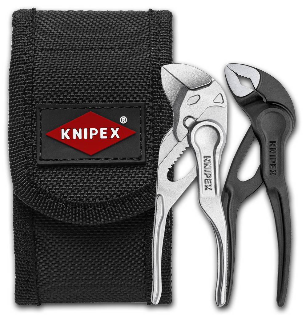 00 20 72 V04 XS Mini-Zangenset XS in GürteltascheImmer schnell zur Hand, immer hilfreich Zangenschlüssel XS und KNIPEX Cobra XS in praktischer Gürt