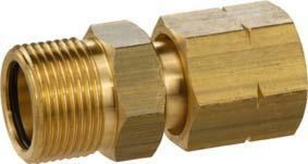 Geraumlte Anschlussadapter von M22 x 1,5 LH auf G 3/8 LH-UumlM.