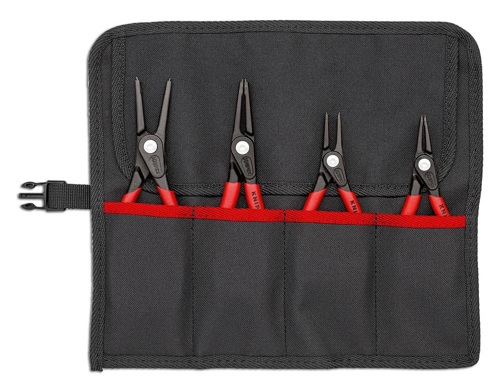 00 19 57 Sicherungsringzangen-SetRolltasche aus strapazierfähigem Polyester-Gewebe. Mit praktischem, verstellbarem Schnellverschluss. Vier gängige