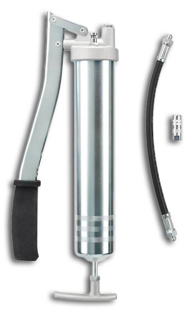 Industrie-Handhebel-Fettpresse PRELIxx PRO 2014.1 Stahlrohr-Pressenkörper, verzinkt Wandstärke 1,0 mm Keine Scheinschmierung Passende Fe