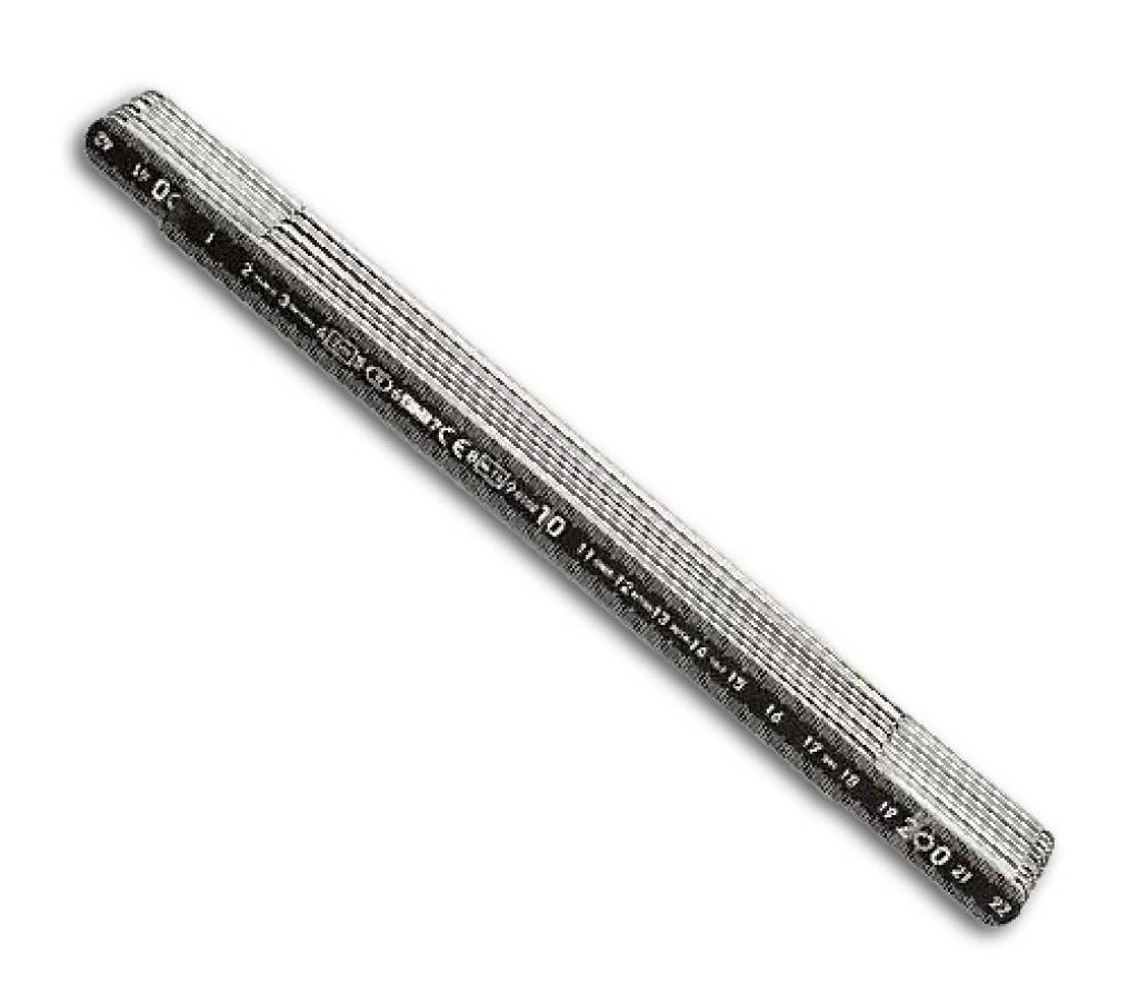 Leichtmetall-Gliedermaßstab, EG IIAusführungAus federharter Spezial-Aluminiumlegierung mit 1,4 mm starken Gliedern und exakt einrastenden, verzinkte