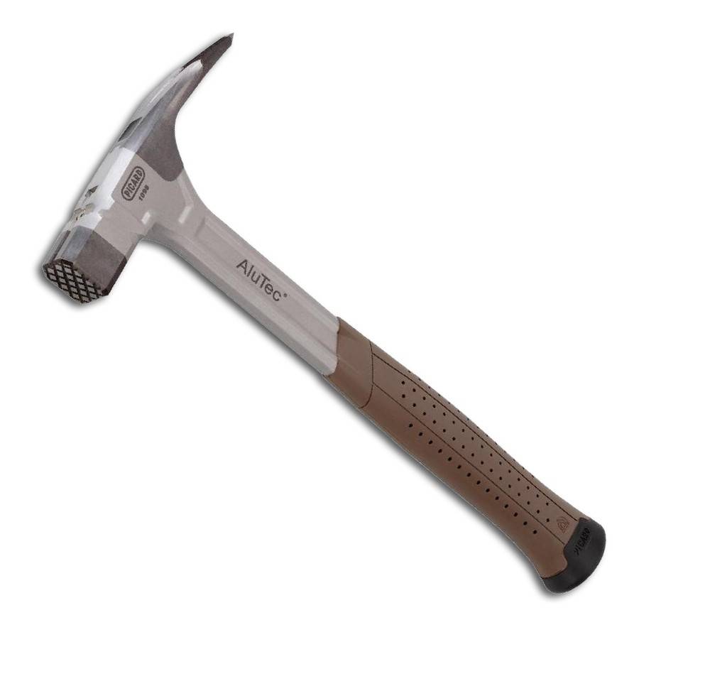 Latthammer aus AlumiumAus Alumium und geschmiedetem Stahl mit magnetischem Nagelhalter. Stahlrohrstiel mit schwingungsdämpfendem