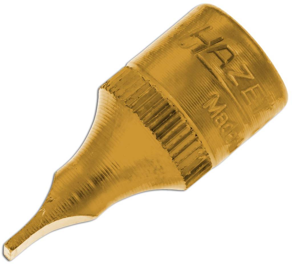 Produktbeschreibung Mit Rändelung Oberfläche TIN beschichtet Spitze nach ISO 2380-1 Made In Germany Antrieb Vierkant hohl 1/4 Zoll 6,