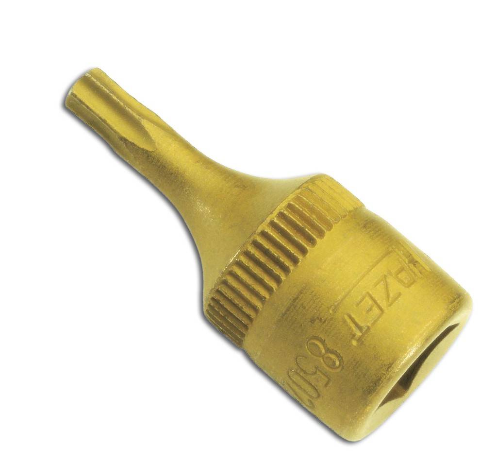Produktbeschreibung Mit Rändelung Oberfläche TIN beschichtet Made In Germany Antrieb Vierkant hohl 1/4 Zoll 6,3 mm Abtrieb Innen TORX