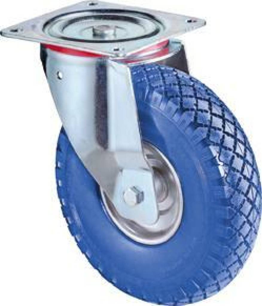 Lenkrolle L400.C91 Zweireihiger Kugelkranz im Gabelkopf Rad mit Stollenprofil Radkörper mit Stahlfelge Rollenlager Material Gabel Stah