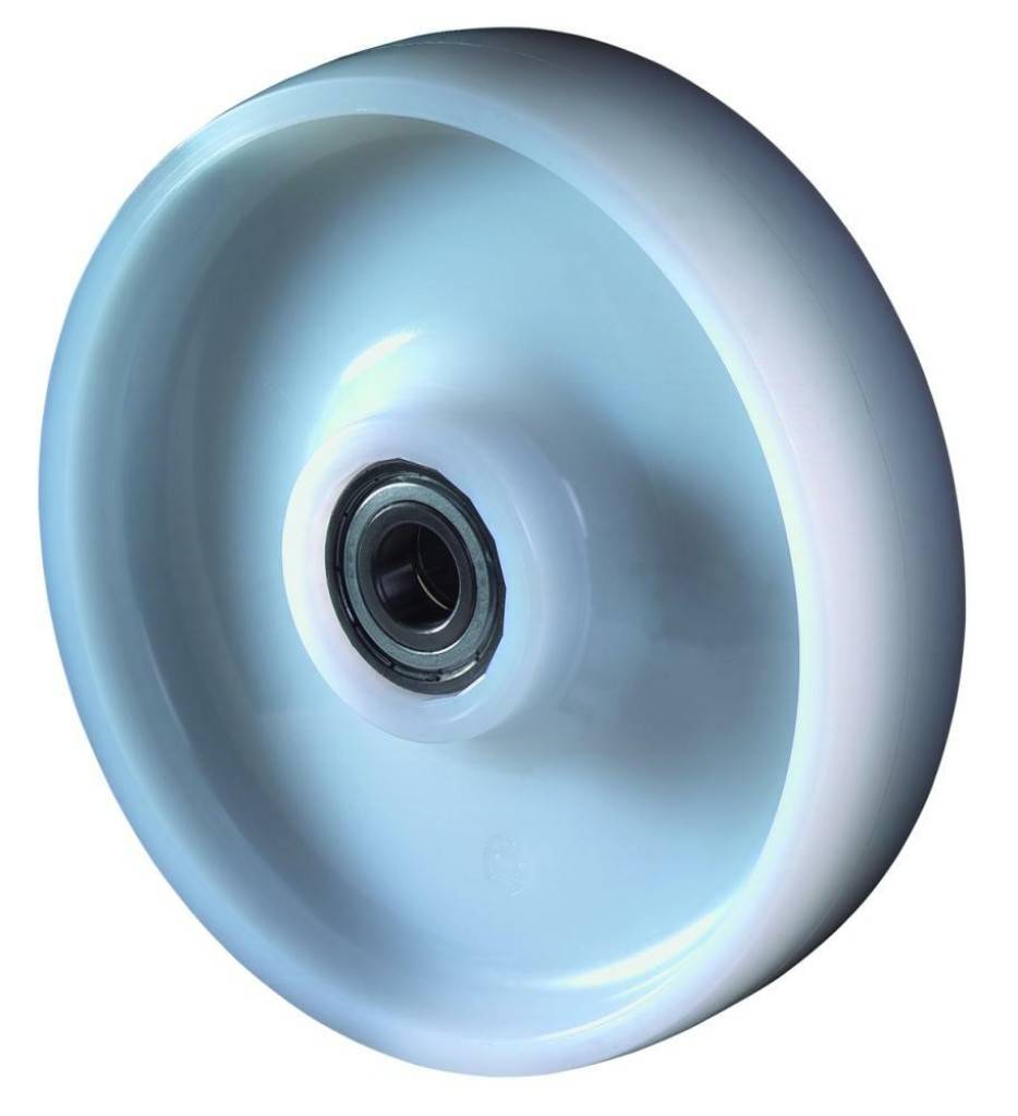 Polyamidrad B 15Lauffläche Kunststoff, weißKunststoff-RadkörperKugellager