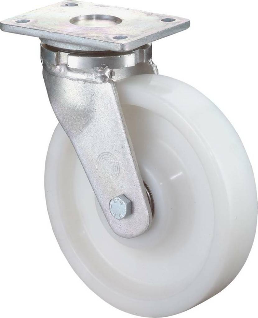 Schwerlast-Lenkrolle RR100.B15 Kugellager im Gabelkopf und im Rad Material Gehäuse Stahlschweißkonstruktion, verzinkt Material Radkörper K