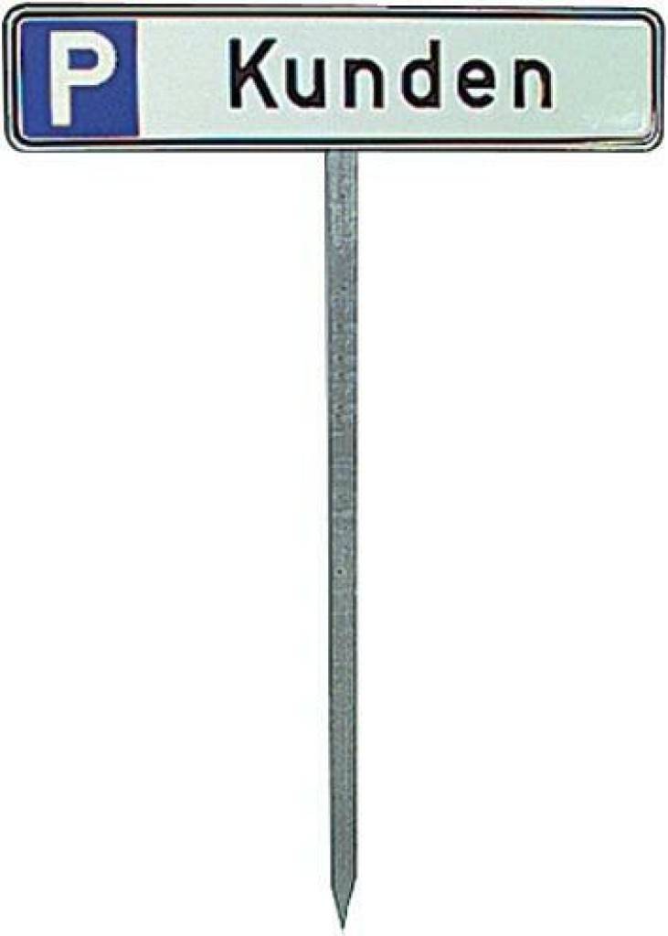 EinschlagpfostenMaterial verzinkter Stahl mit Alugrundplatte für SchildmontagePassend für Schilder 520 x 110 mmHinweis Schilder müssen separat best