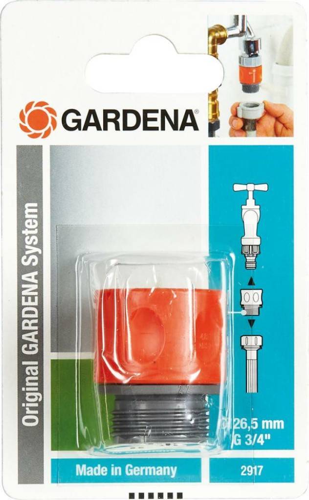 Übergangs-SchlauchstückÜbergang von einer Schlauchverschraubung, z. B. an der Waschmaschine, zum GARDENA Hahnstück Durch Drehen ist die Verbindung