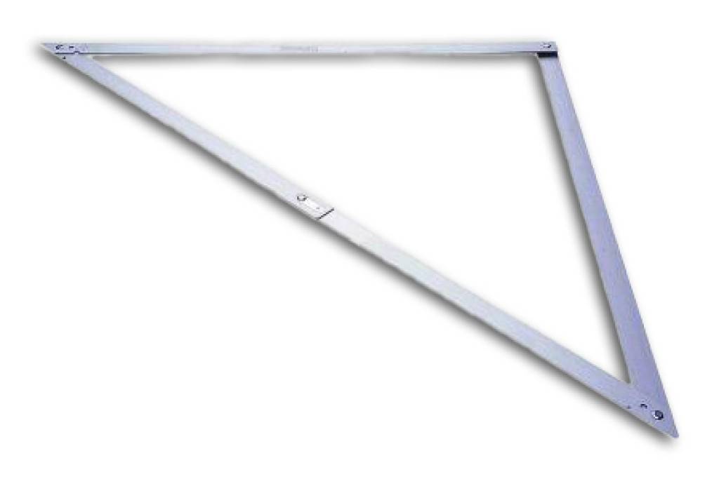 Bauwinkel Nr. 1-45-013, klappbarAus AluminiumMit AufhängeaugeLeicht demontierbarZum Abzeichnen von Ecken unter 45 oder 90