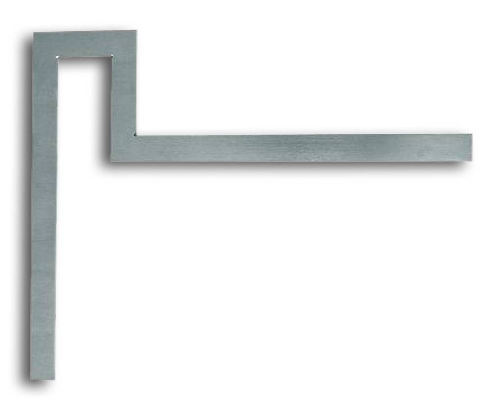 Eine graue Metallwinkelhalterung oder Eckstütze auf weißem Hintergrund.