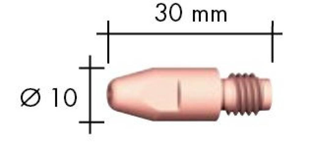 Abicor Binzel Stromdüse CuCrZrAbicor Binzel Stromdüse CuCrZr als Verschleißteil beispielsweise passend für MIG/MAG-Schweißbrenner MB ERGO 26 K