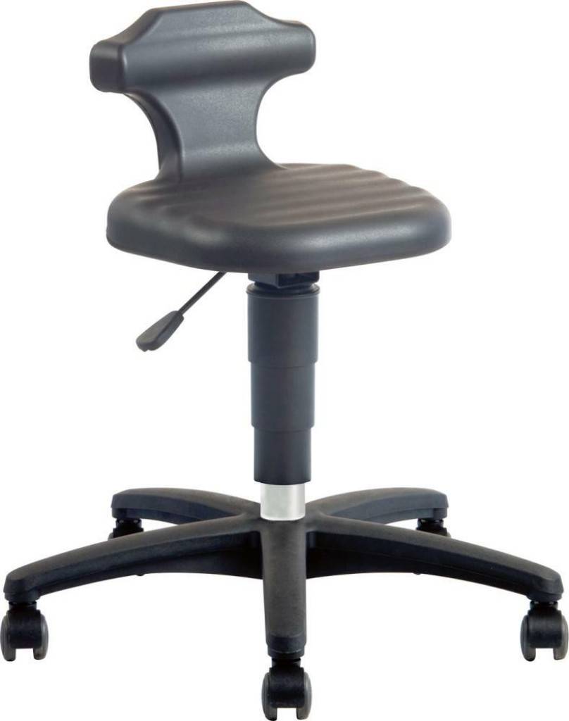 Sitz-Stehhilfe Modell Flex 1 Sitz und Rückenstütze Integralschaum, schwarz, robust, abwaschbar Sitzfläche Wave-Oberfläche, rutschhemmend, st