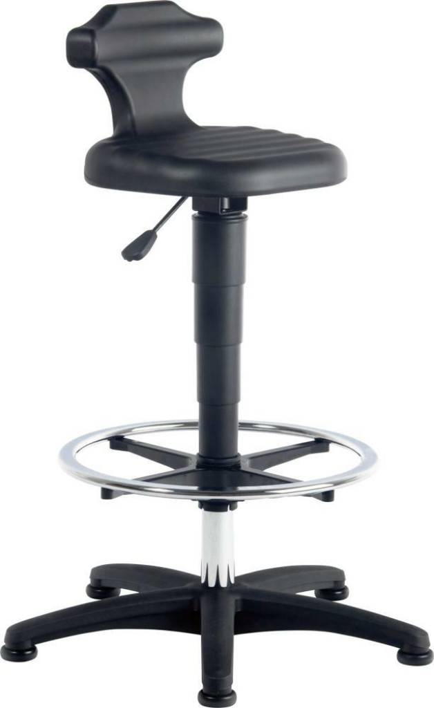 Sitz-Stehhilfe Modell Flex 3 Sitz und Rückenstütze Integralschaum, schwarz, robust, abwaschbar Sitzfläche Wave-Oberfläche, rutschhemmend, st