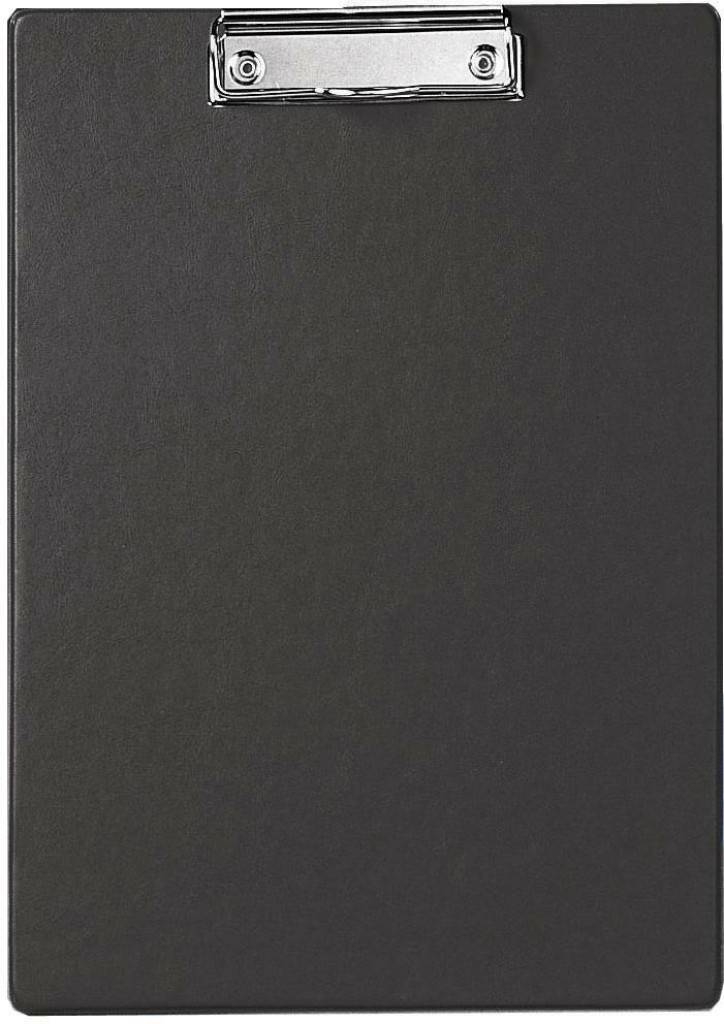 Schreibplatte mit Folienüberzug Material Karton mit Folienüberzug, schwarz Verchromte Bügelklemme mit hoher Klemmkraft Klemmweite 8 mm