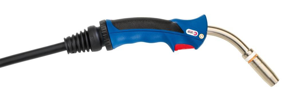 MIG/MAG Brenner mit folgenden Eigenschaften Ergonomischer, kurzer Handgriff mit "GRIP" - für beste Zugänglichkeit "GRIP", Weichkomponenten im