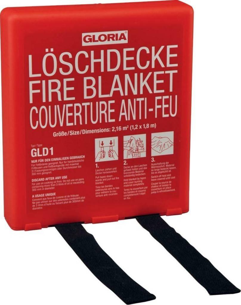 LöschdeckeLöschdecke aus silikonbeschichtetem GlasfasergewebeZugelassen nach DIN EN 18692001In stabiler Hardbox mit AufhängeausstanzungFür handels