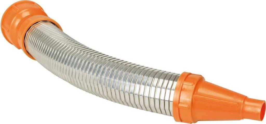 Flexibles AuslaufrohrAusführung Aus Metall und Polyetyhlen.Anwendung Geeignet für Öl-, Säure- und Kraftstoffe.