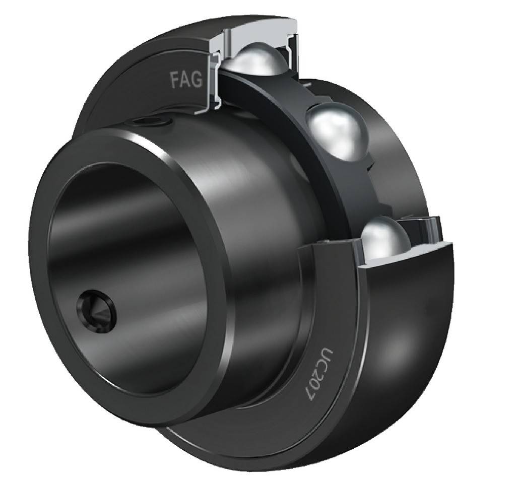 Spannlager, UC207 BLACK SERIES, FAGProduktbeschreibungSpannlager UC, sphärischer Außenring, Befestigung durch Gewindestifte, beidseitig RSR-Dichtung