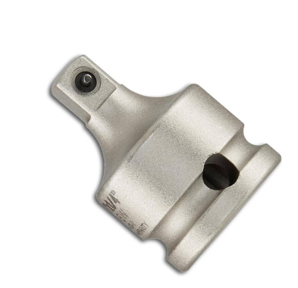 Kraft-Verbindungsteil 3/8"Ausführung DIN 3121, aus vergütetem Spezialwerkzeugstahl, gehärtet und sandgestrahlt, mit federndem Stift.