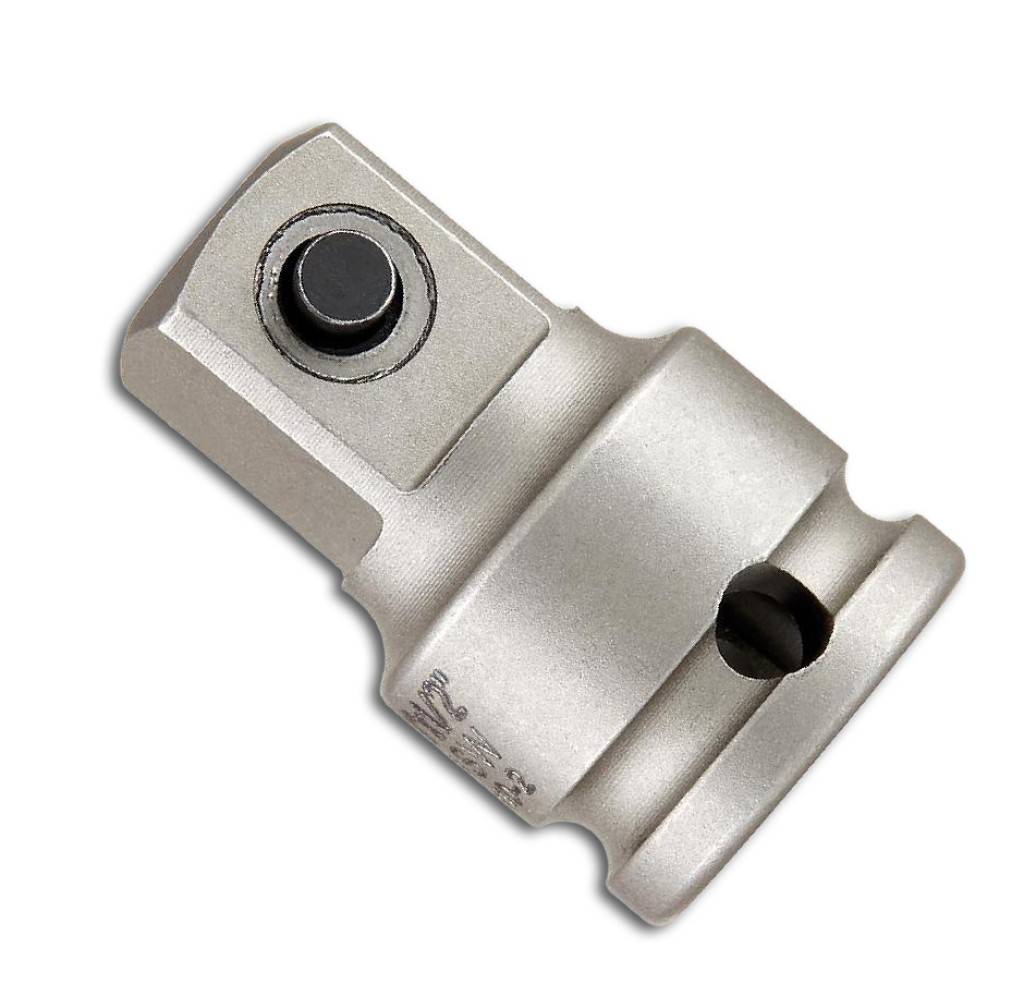 Kraft-Verbindungsteil 3/8"Ausführung DIN 3121, aus vergütetem Spezialwerkzeugstahl, gehärtet und sandgestrahlt, mit federndem Stift.