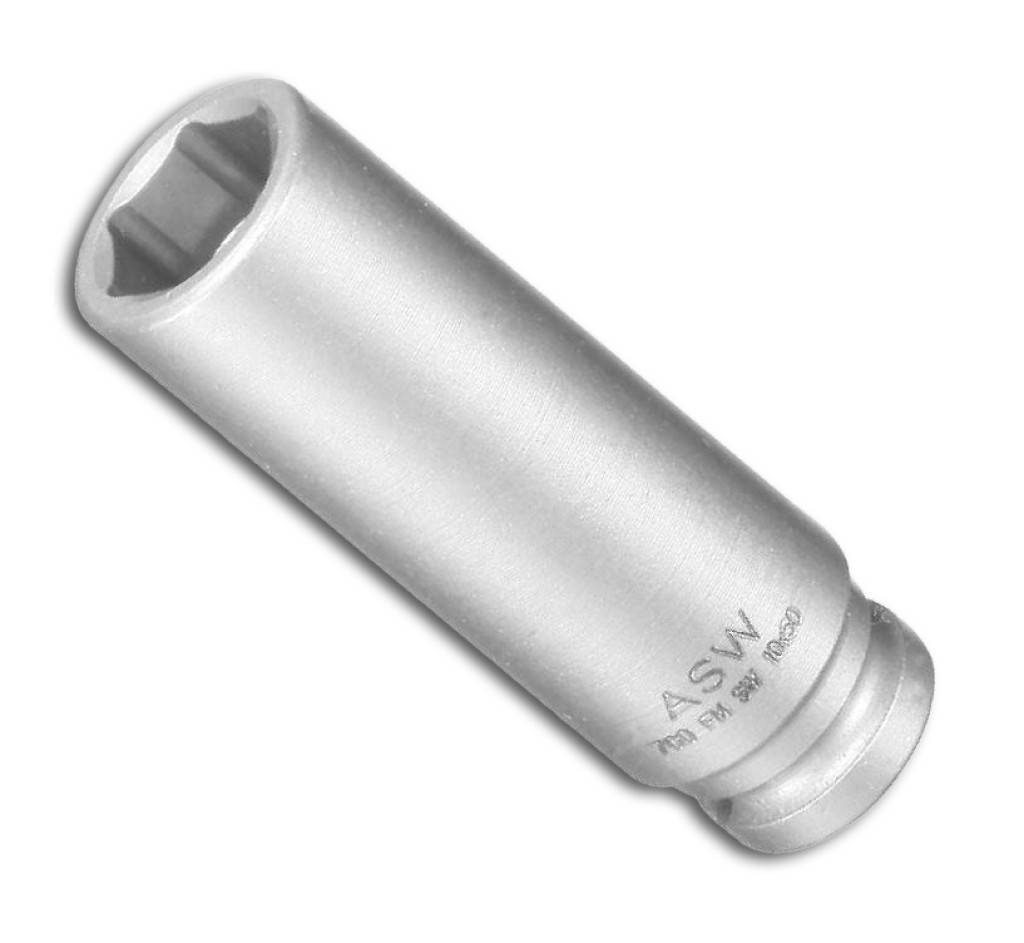 Kraft-Steckschlüssel-Einsatz 1/4", magnetisch, langAusführung DIN 3129, aus vergütetem Spezialwerkzeugstahl, gehärtet und sandgestrahlt, mit stark