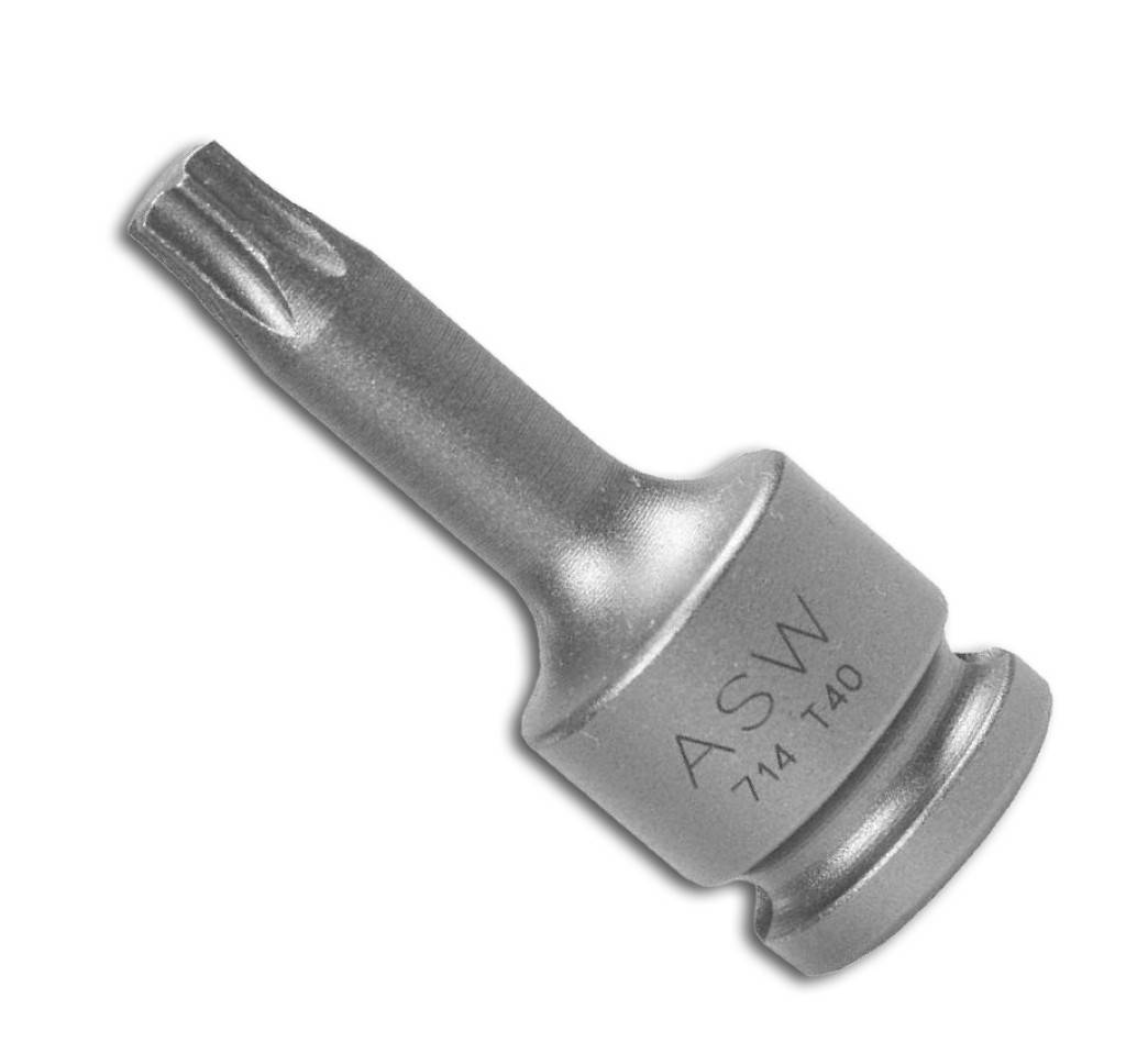 Kraft-Schraubendreher-Einsatz 3/8" für Innen-TORX-SchraubenAusführung Aus vergütetem Spezialwerkzeugstahl, gehärtet und sandgestrahlt.