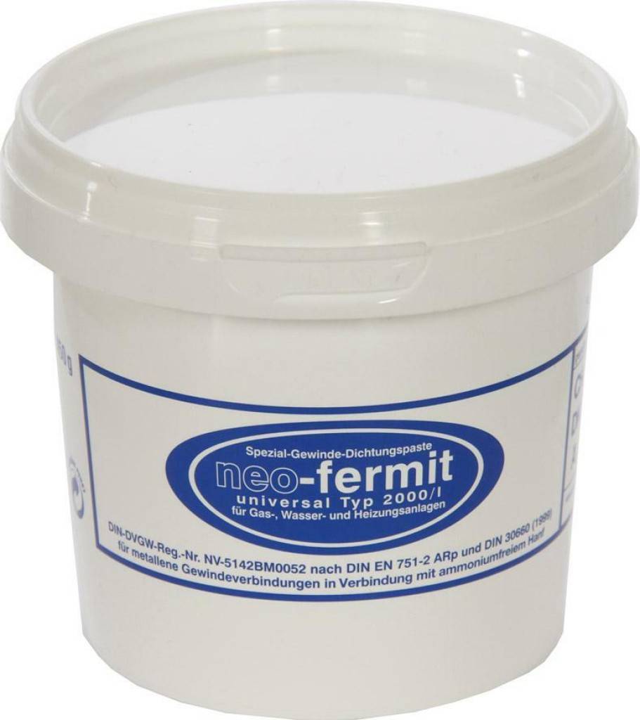 Dichtungspaste neo-fermit Giftfreie Dichtungspaste für die Hausinstallation DIN EN 751-2E DIN 30660 DVGW-Reg. Nr. NV-5142BM0052 für Gas-, Wasser