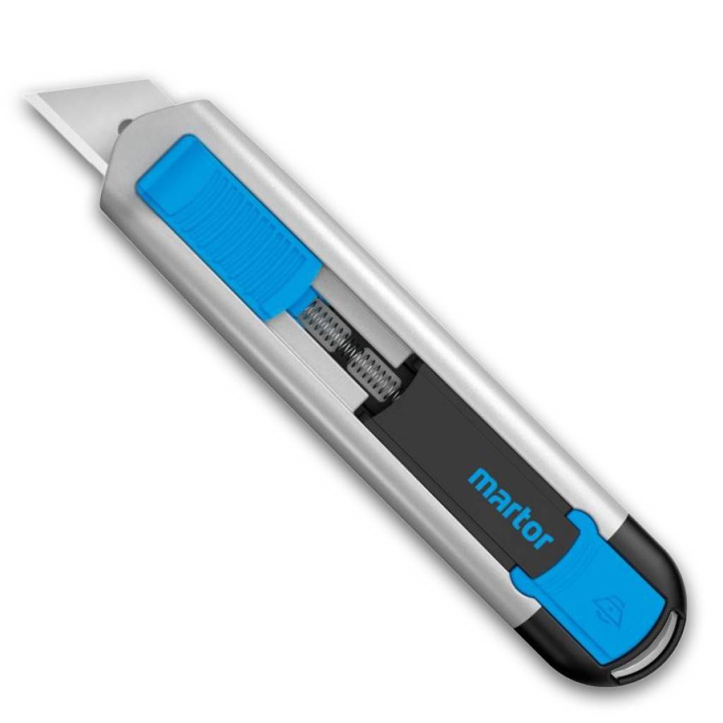 Sicherheitsmesser SECUNORM 525 Automatischer Klingenrückzug, hohe Sicherheit Verlässt die Klinge das Schneidmaterial, wird sie automatisch in
