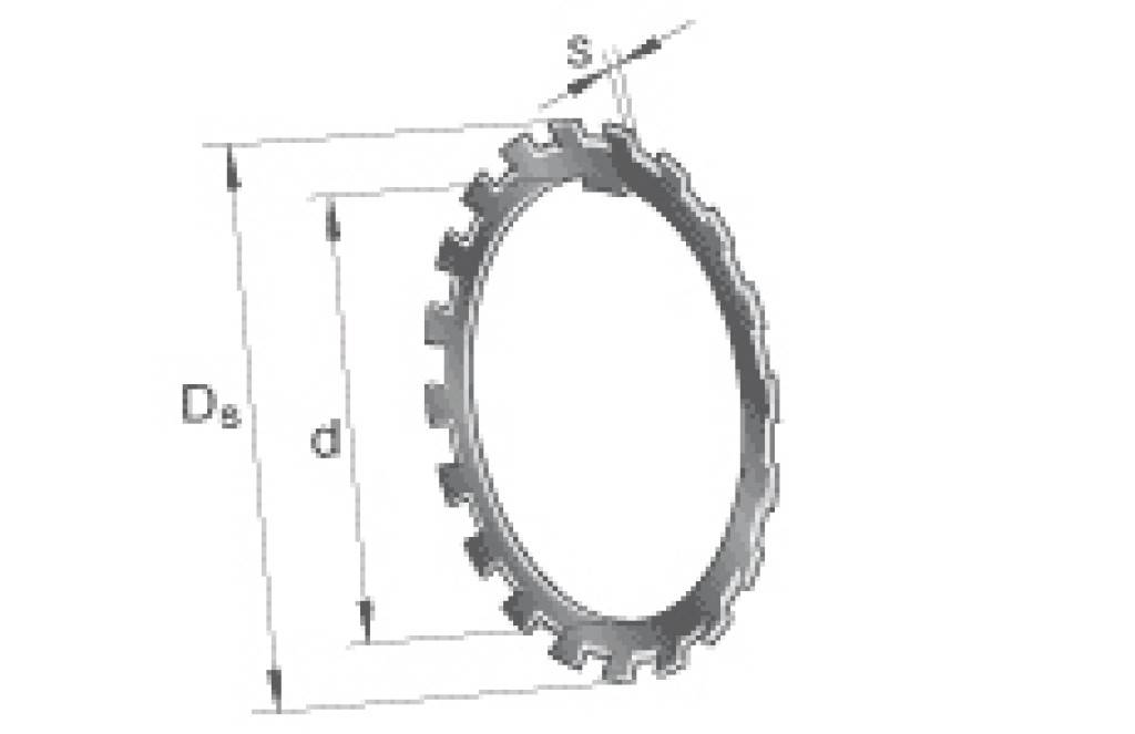 Sicherungsblech, MB21, FAGSicherungsbleche MB, Hauptabmessungen nach DIN 5406Abmessungen d 105 mm Ds 145 mm s 1,75 mmSicherungsbleche MB s