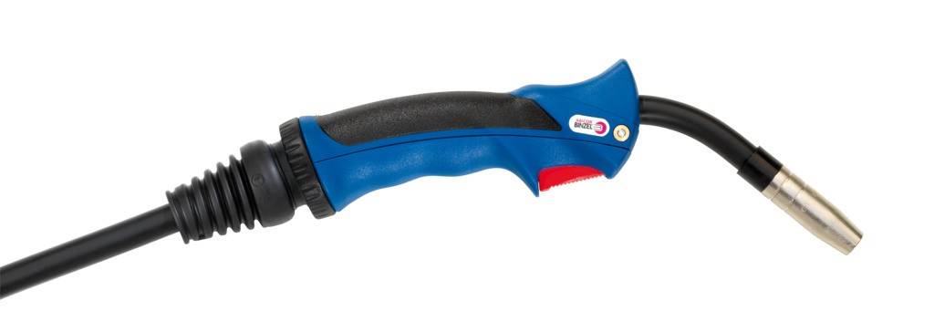 MIG/MAG Brenner mit folgenden Eigenschaften Ergonomischer, kurzer Handgriff mit "GRIP" - für beste Zugänglichkeit "GRIP", Weichkomponenten im