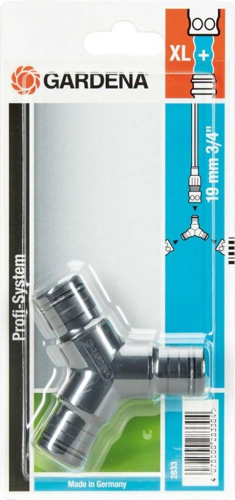 SB-Profi-System-Y-StückZur einfachen Schlauchabzweigung innerhalb des Profi-Systems mit 3/4" Eingang und 2 x 3/4" Ausgängen