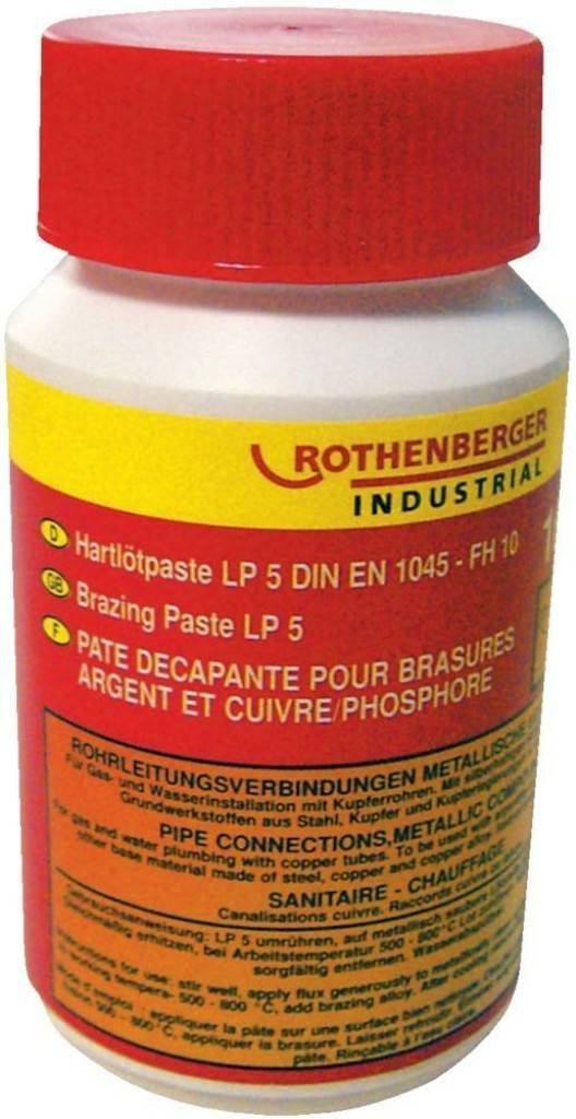 Hartlötpaste LP 5 Nr. 3.5610 ENach DIN 1045 - FH 10Für silberhaltige Hartlote mit Stahl, Kupfer und BundmetallenDVGW-geprüft710 CLieferung 160-g-D