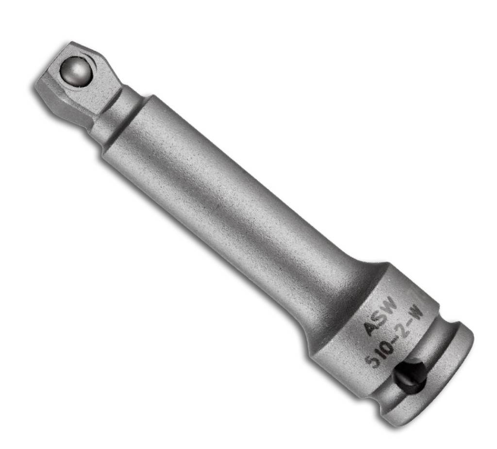 Kraft-Winkelverlängerung 3/8"Ausführung DIN 3121, aus vergütetem Spezialwerkzeugstahl, gehärtet und sandgestrahlt. Mit federnder Kugel zum Festhal