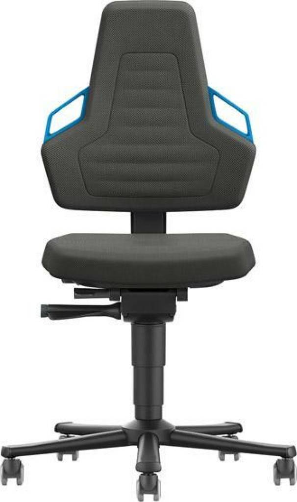 Arbeitsstuhl Modell Nexxit 2Polsterfarbe schwarzFunktionsgriffe für ein sicheres Handling beim TransportVerbindungselement zwischen Sitzfläche und