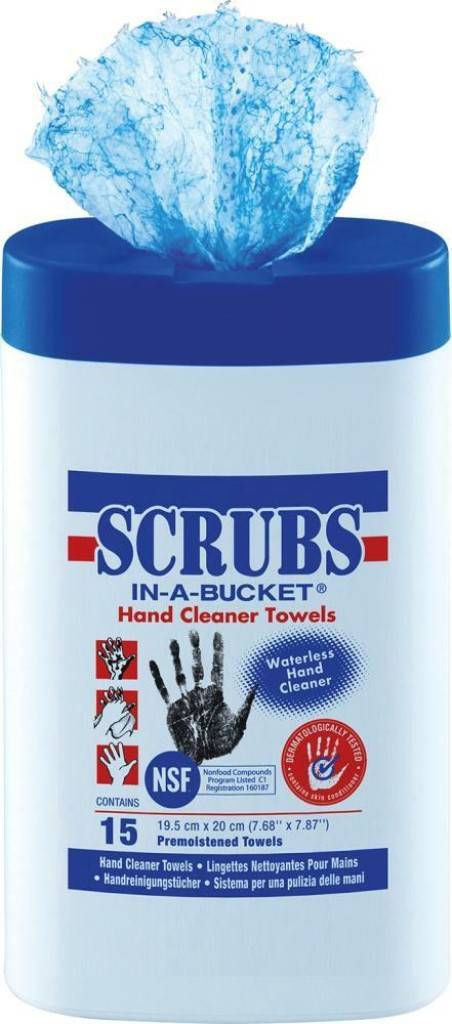 SCRUBS-Reinigungstücher Entfernen schnell, gründlich und schonend stärkste Verschmutzungen wie Fette, Öle, Kleber, Teer, Wachs, Ruß, Farbe, Ti