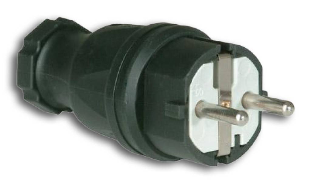 Schutzkontaktstecker/-kupplungAus Kunststoff. Für den Einsatz im Innenbereich sowie den dauerhaften Einsatz im Außenbereich.