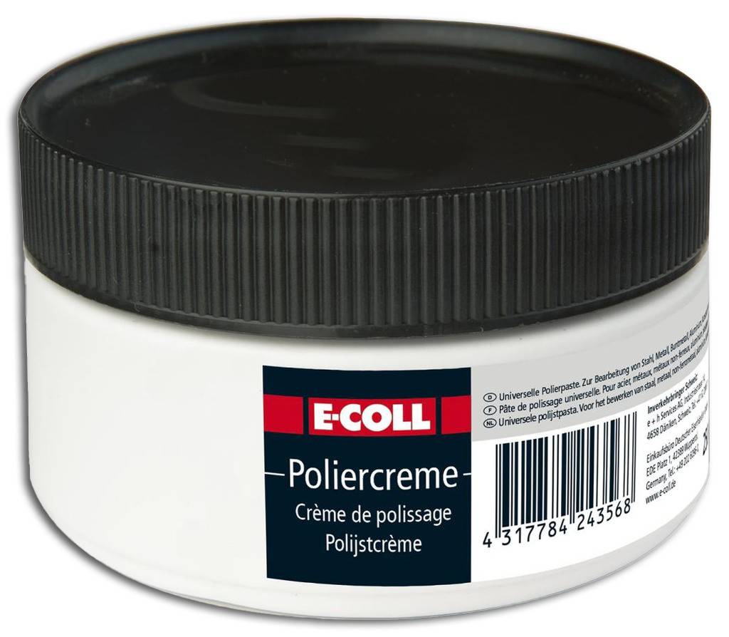Poliercreme, grobPolierpaste, universellWasserlöslich, silikonfreiCremeförmigFür Metalle aller Art, Press- und Kunstmassen, Chromteile und Messing